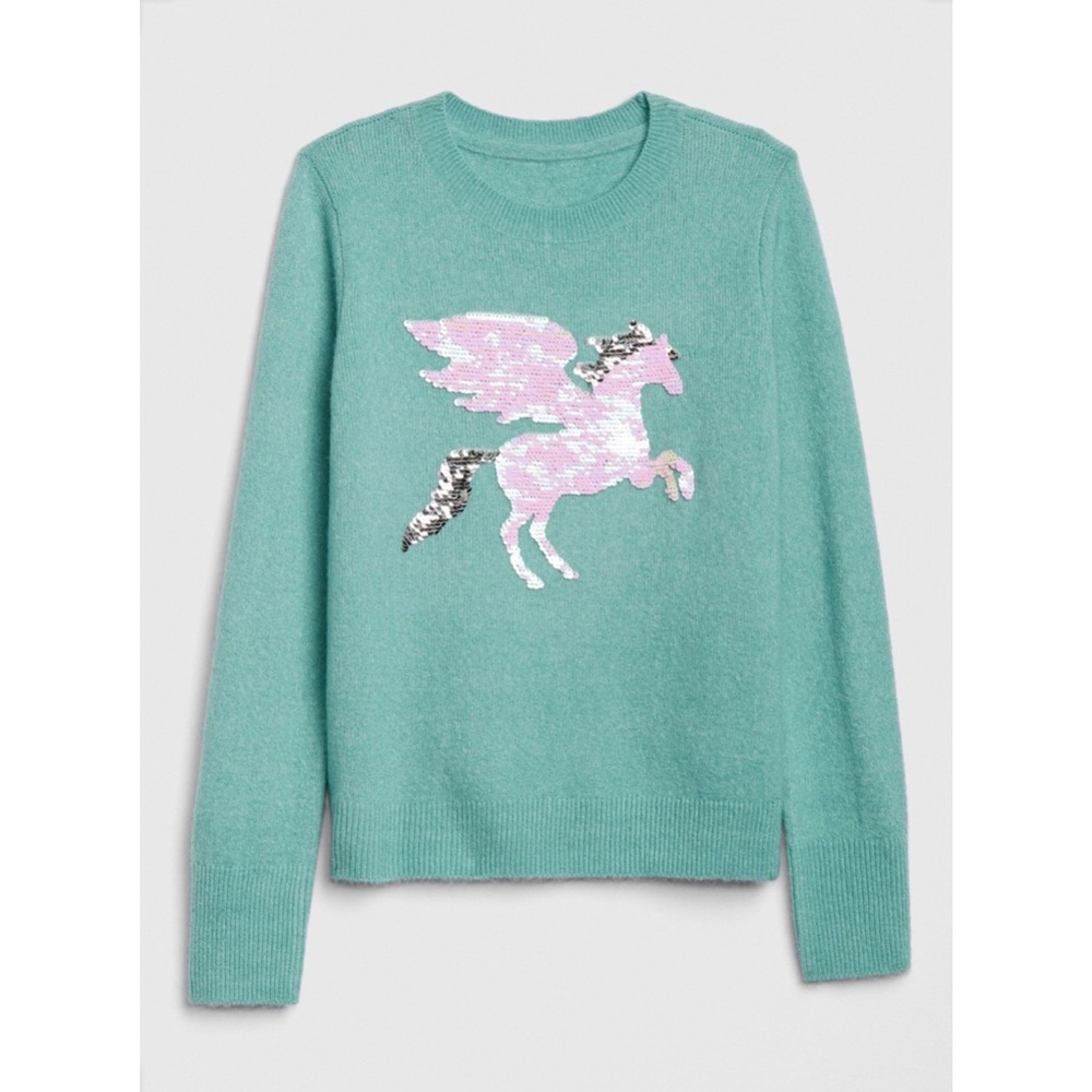 🦄 GAP KIDS Flippy Sequin Unicorn Sweater 🦄 (S)
